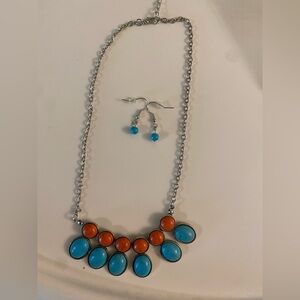 Orange and blue necklace